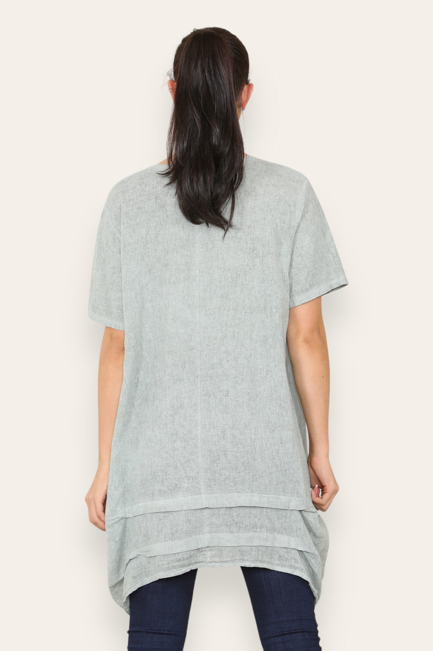 LAGENLOOK 2 POCKET TUNIC TOP KHAKI