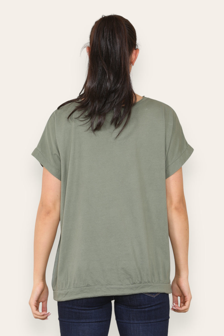 OVERHEMD MET VLINDERBOOMFOLIEPRINT KHAKI