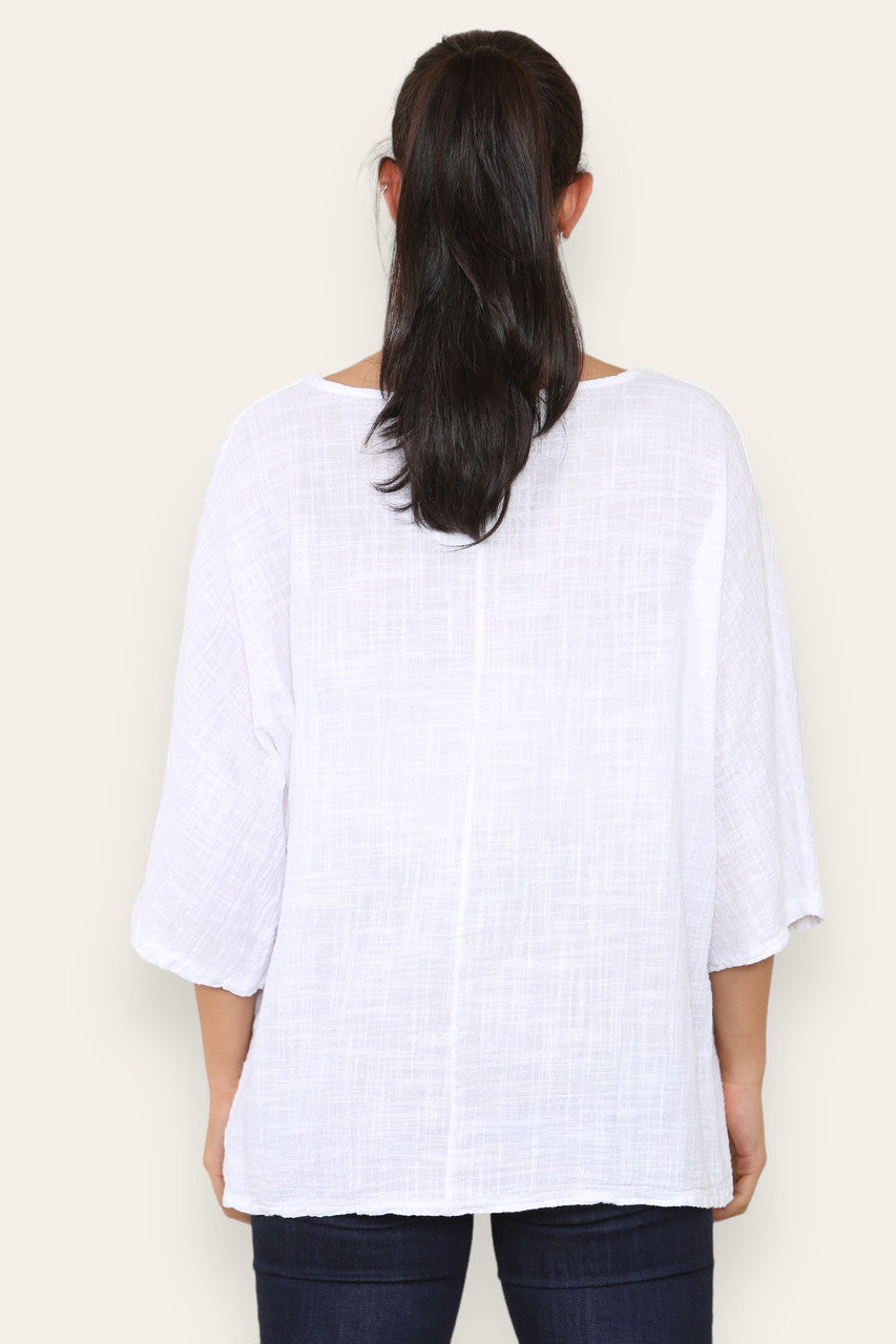 BALLOON HEART SEQUIN TOP WHITE