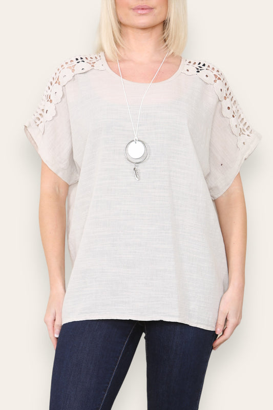 Copy of Copy of CUT OUT SHOULDER DETAIL WITH NECKLACE STONE