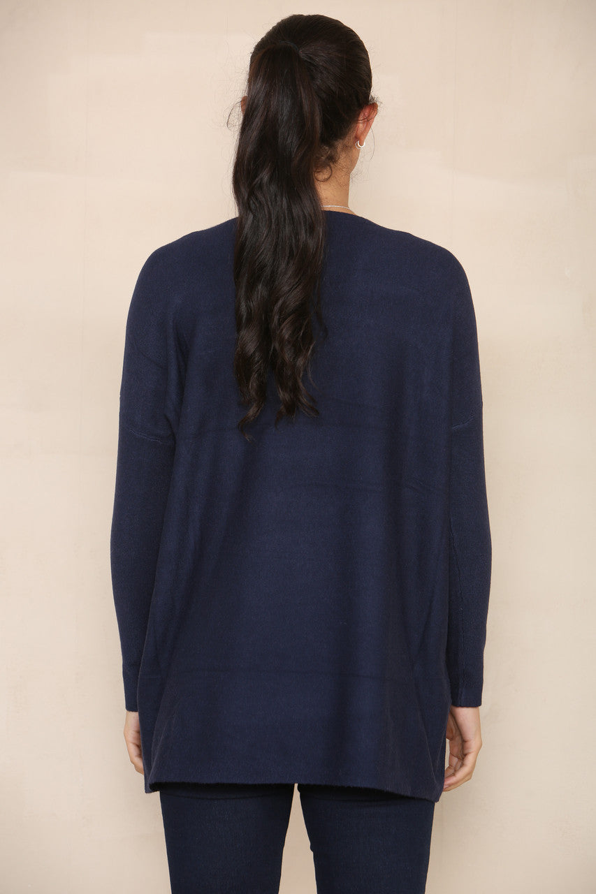 SEQUIN HEART OF HEARTS SOFT KNIT JUMPER NAVY