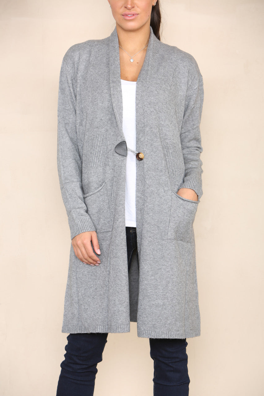 SOFT KNIT CARDIGAN GREY