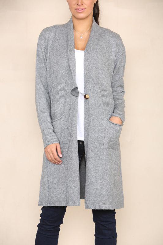 SOFT KNIT CARDIGAN GREY
