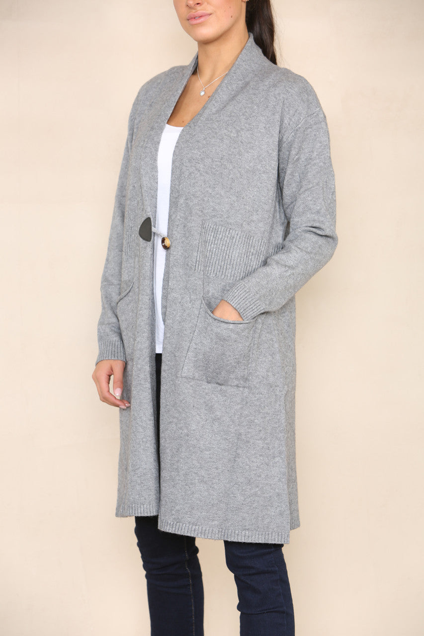 SOFT KNIT CARDIGAN GREY