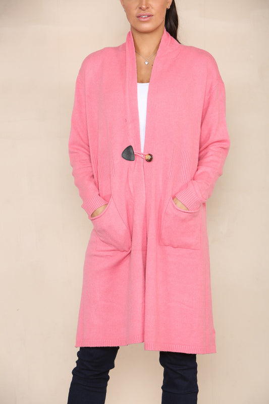 ZACHT GEBREID VEST ROZE