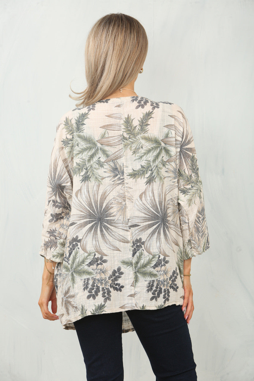 TOP MET BLAD- EN BOOMPRINT - STEEN