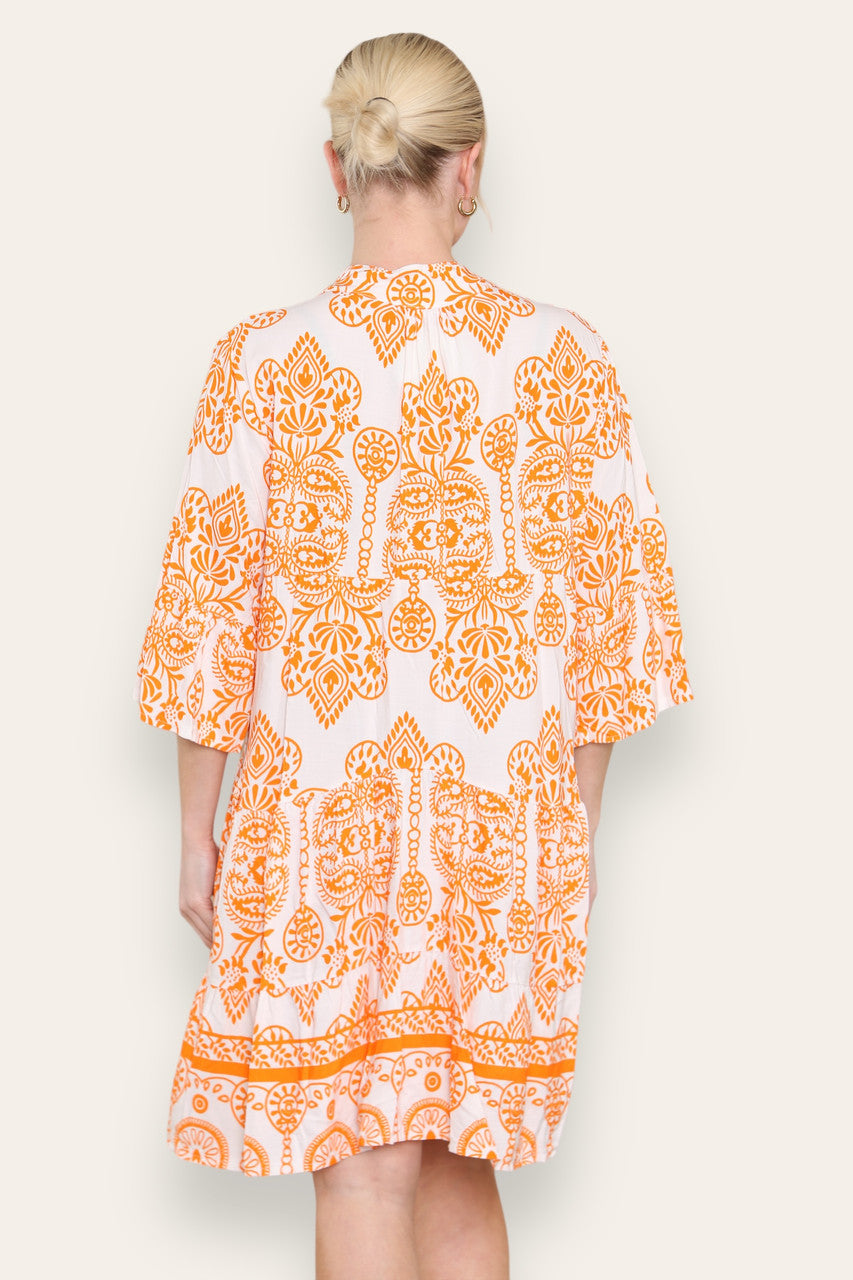 HEMDJESJURK MET GRIEKSE PRINT ORANJE