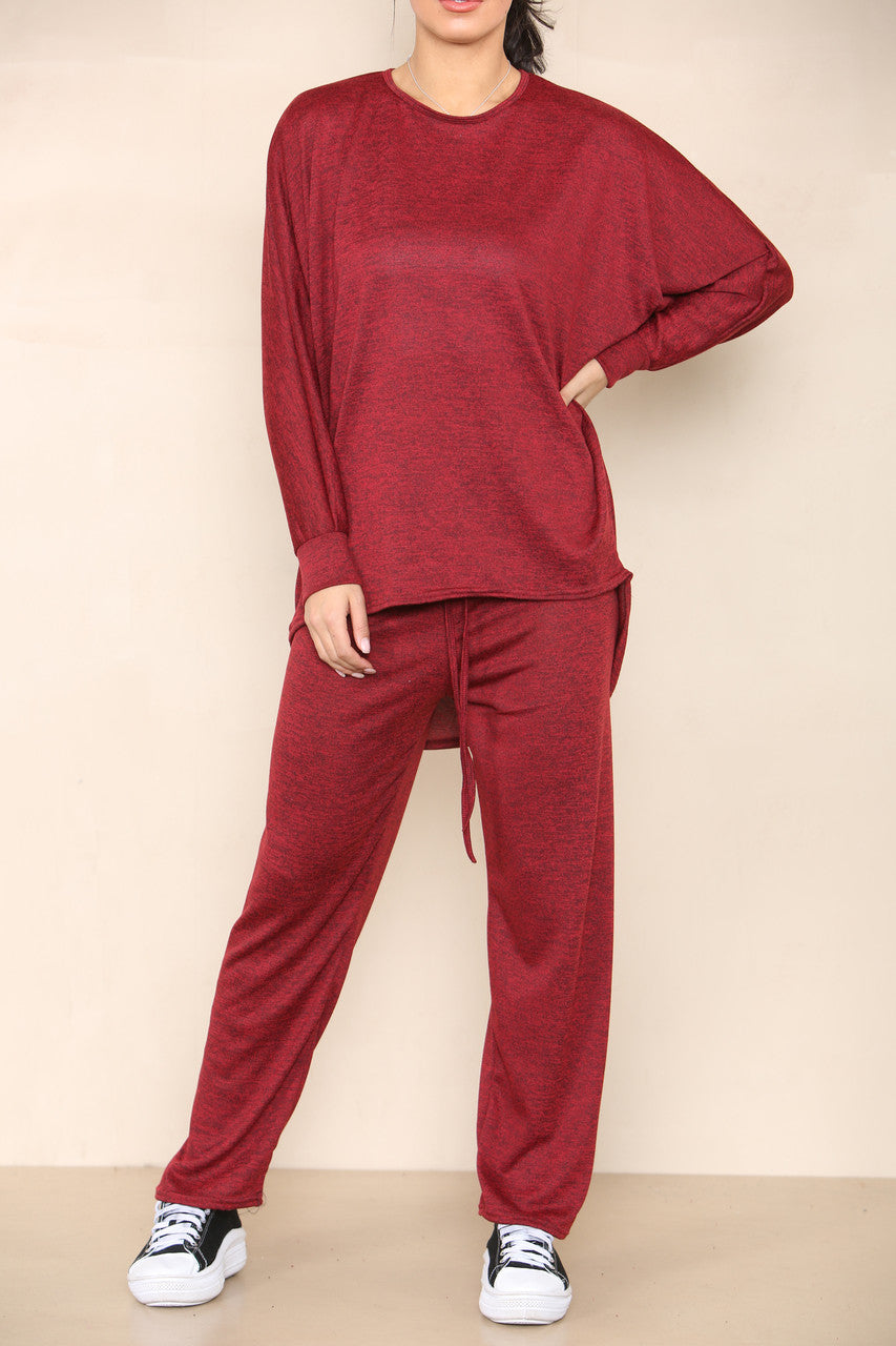 MARL TOP EN BROEKSET BURGUNDY