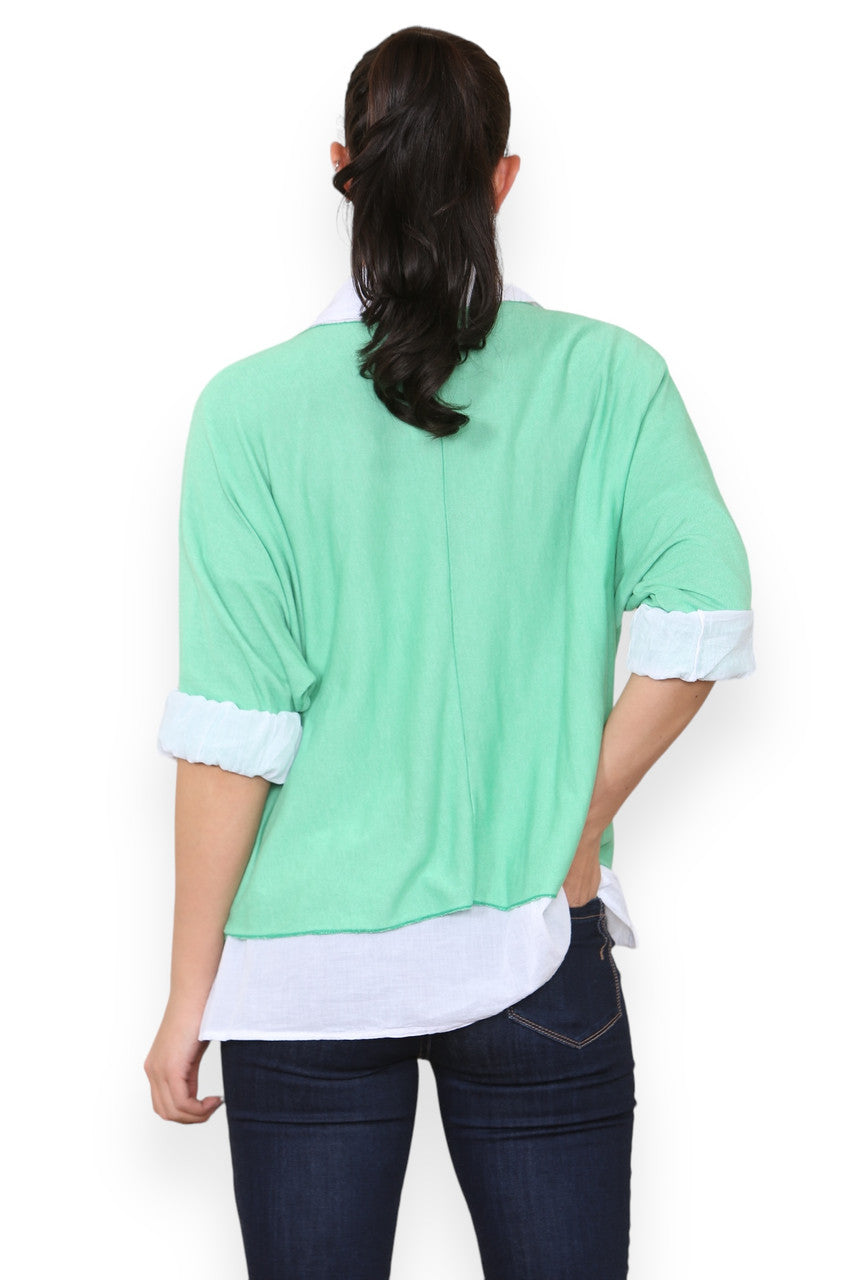 2 IN 1 SHIRT LAYER JUMPER GREEN