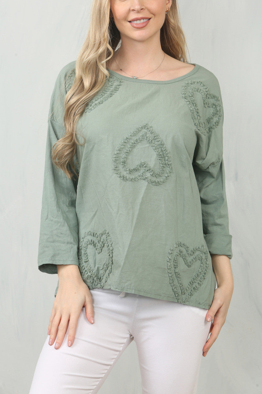 HARTEN GETUFTE TOP - KHAKI