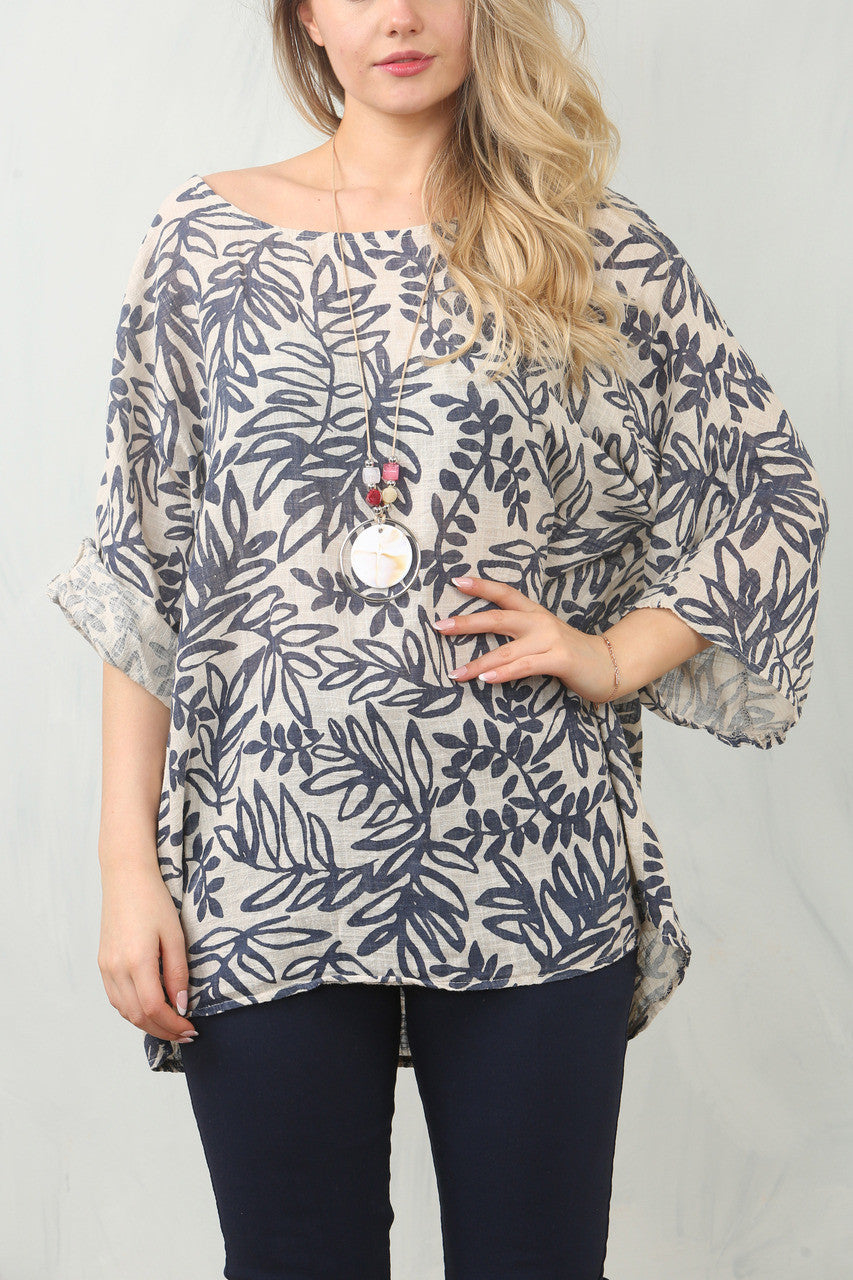 TOP MET BLADERPRINT - STEEN/MARINE
