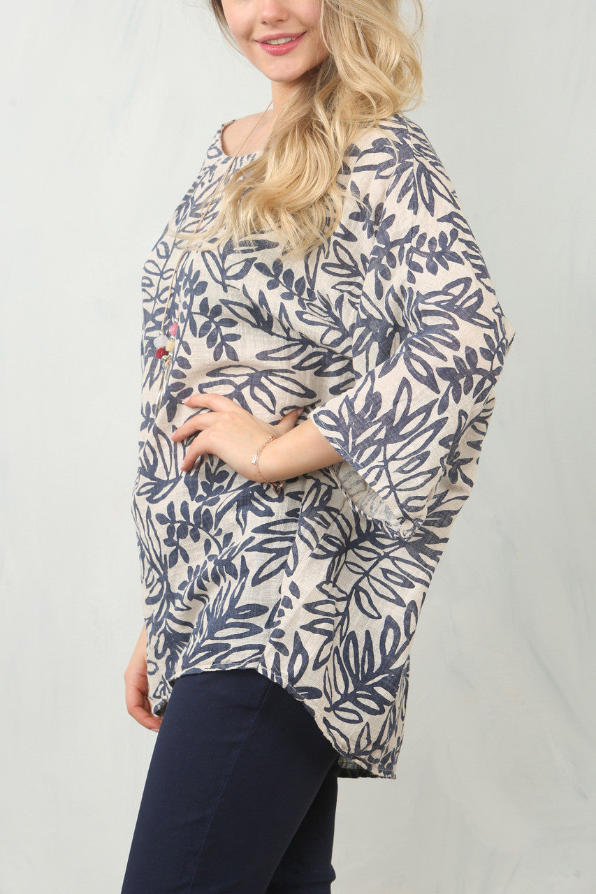 TOP MET BLADERPRINT - STEEN/MARINE
