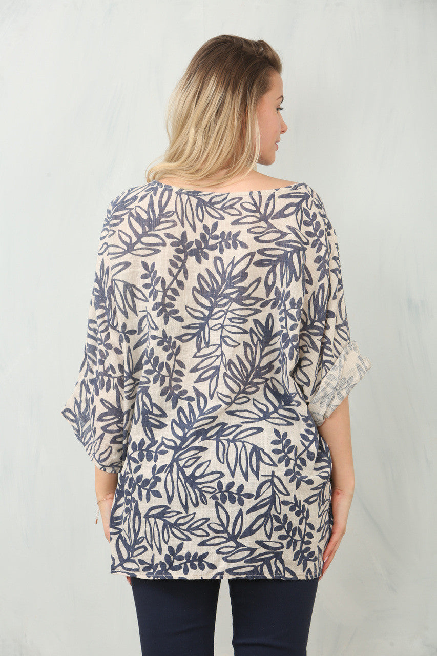 TOP MET BLADERPRINT - STEEN/MARINE