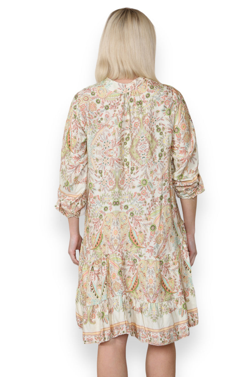 OVERHEMDJURK MET PAISLEY BLOEMENPRINT CRÈME