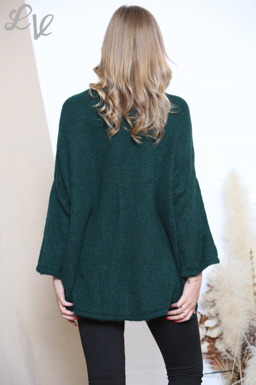 Dames Hart Gebreide Trui Top Groen