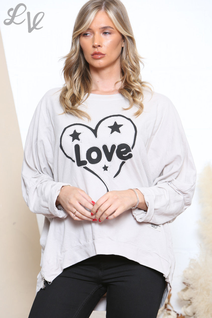 Dames Graphic Sweatshirt Top Steenkleur