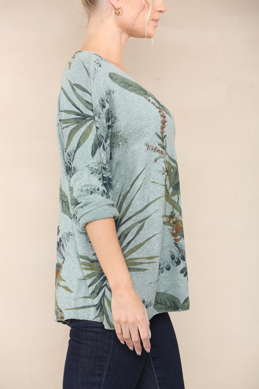 FIJNE TRUI MET BOSPRINT KHAKI