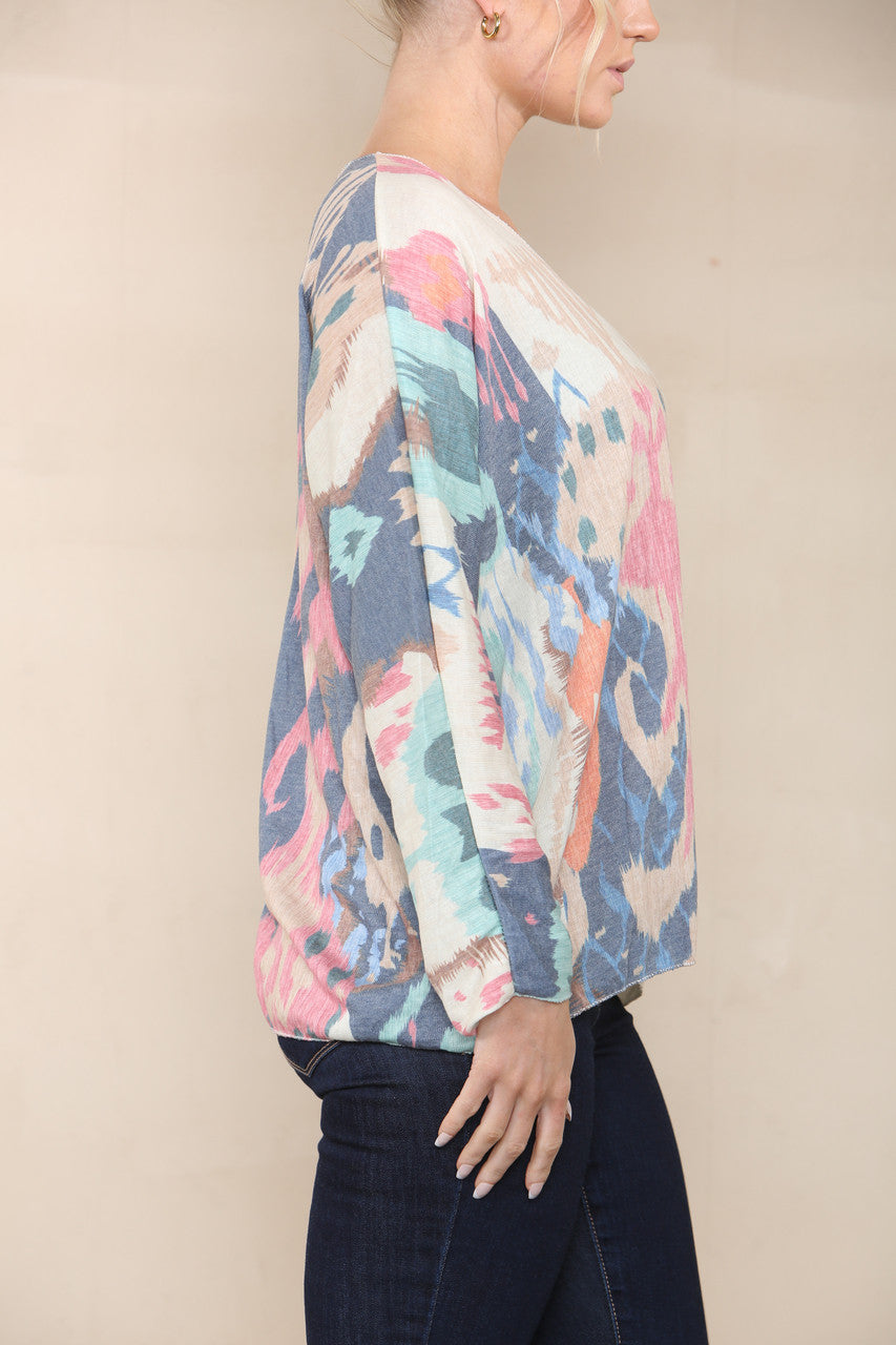 ABSTRACT FINE KNIT TOP MIX