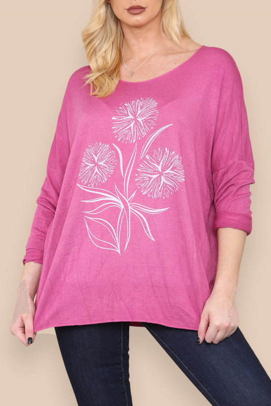 PAARDEBLOEM SILHOUET FIJNGEBREIDE TOP CERISE