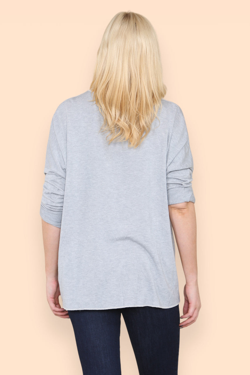 DANDELION OUTLINE FINE KNIT TOP SILVER GREY