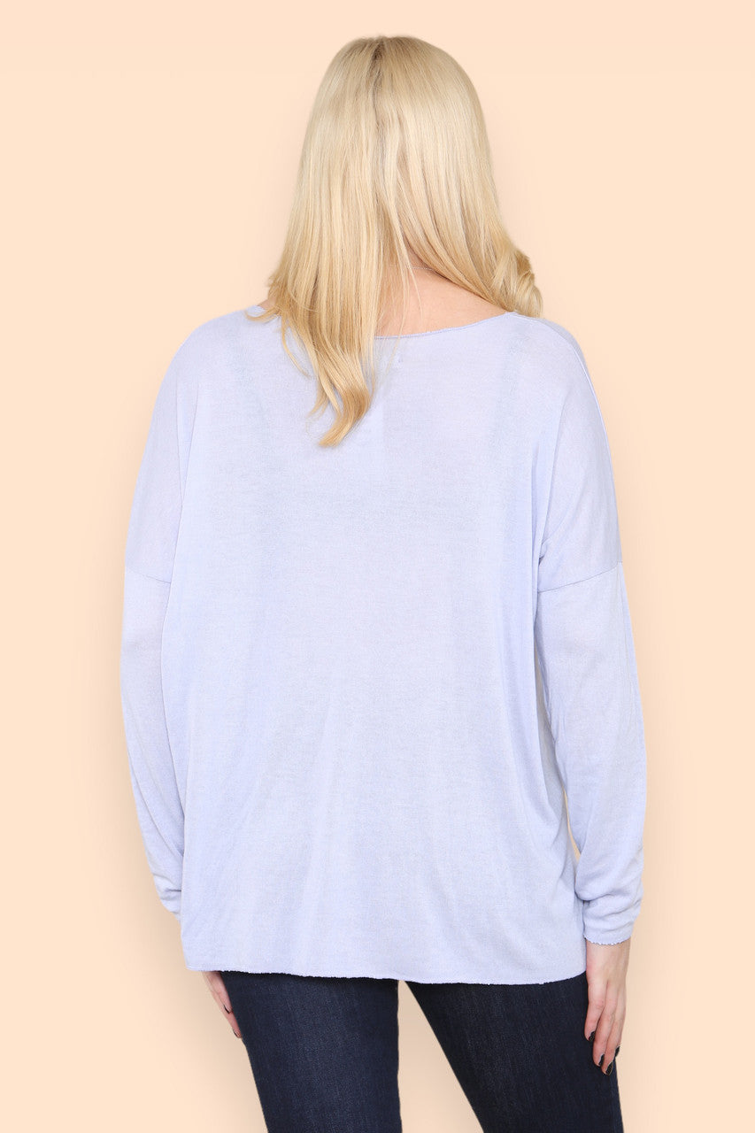 FOIL LOVE ROSE GRAPHIC FINE KNIT TOP LILAC
