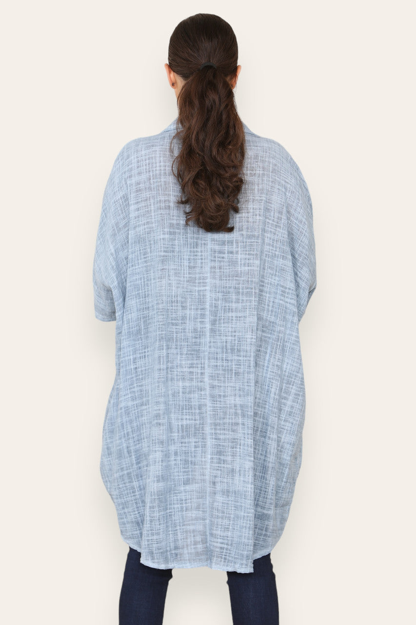 LADIES LAGENLOOK SHIRT TOP DENIM
