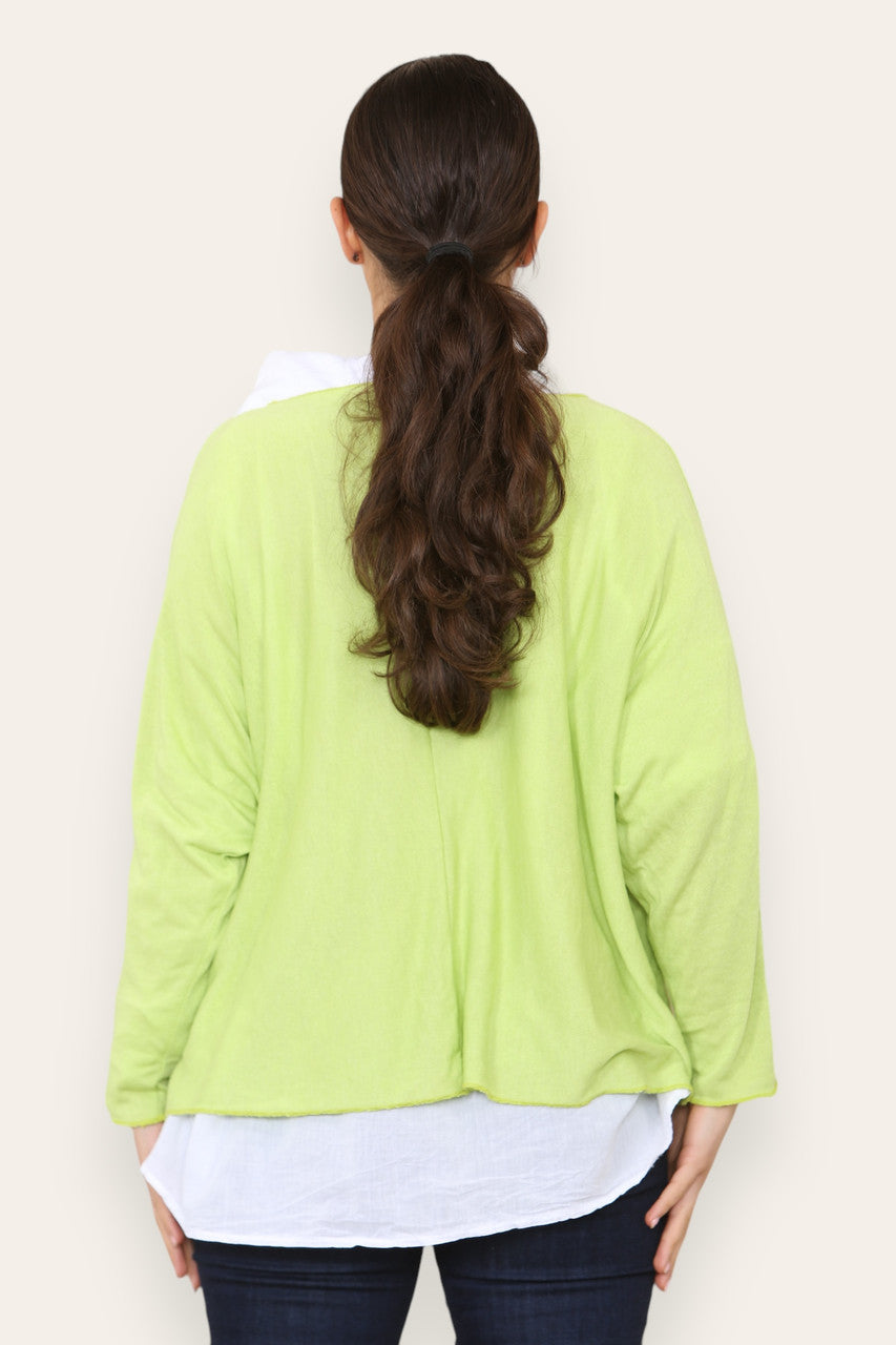 2 IN 1 SHIRT LAYER JUMPER LIME