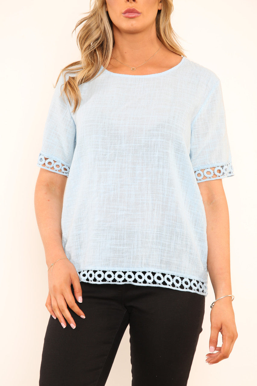Dames Crochettop met zoomdetail mint