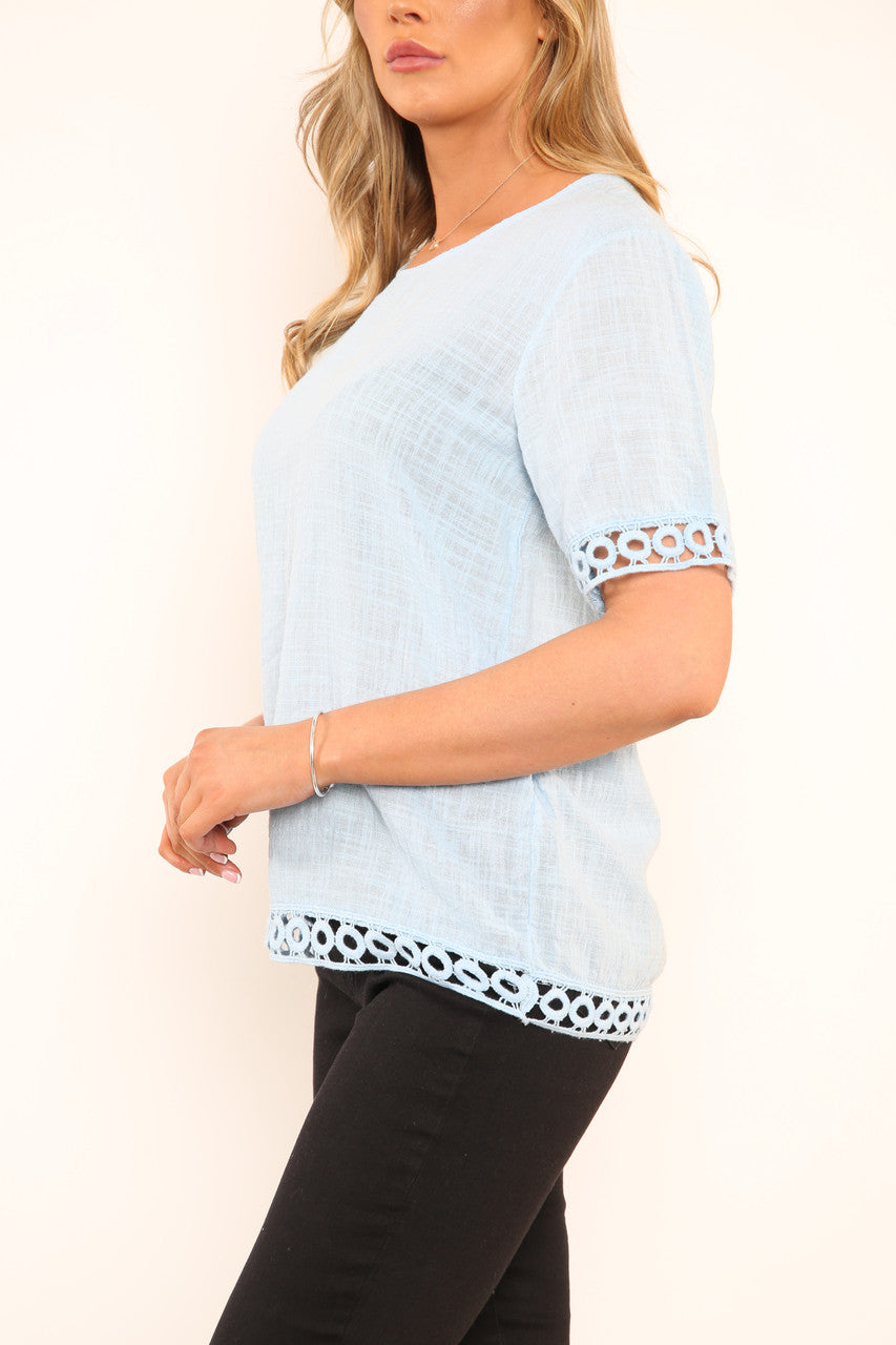 Dames Crochettop met zoomdetail mint