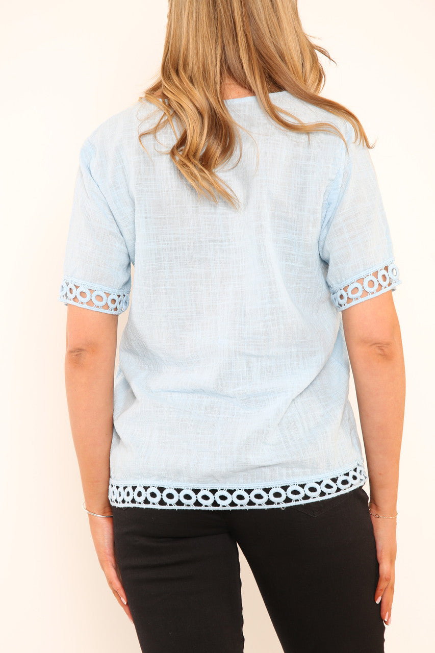 Dames Crochettop met zoomdetail mint