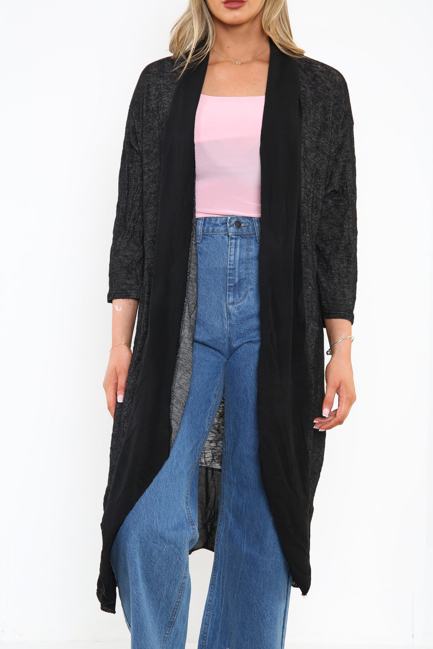 Dames Lang Vest Zwart