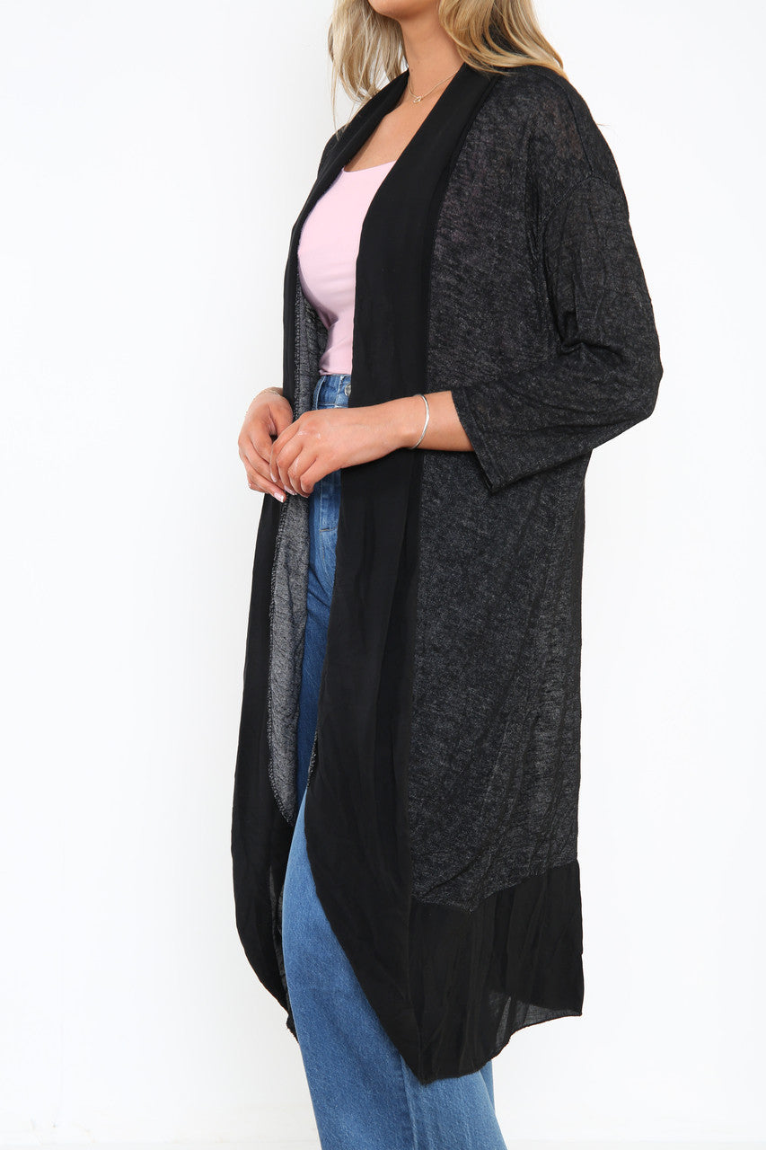 Dames Lang Vest Zwart