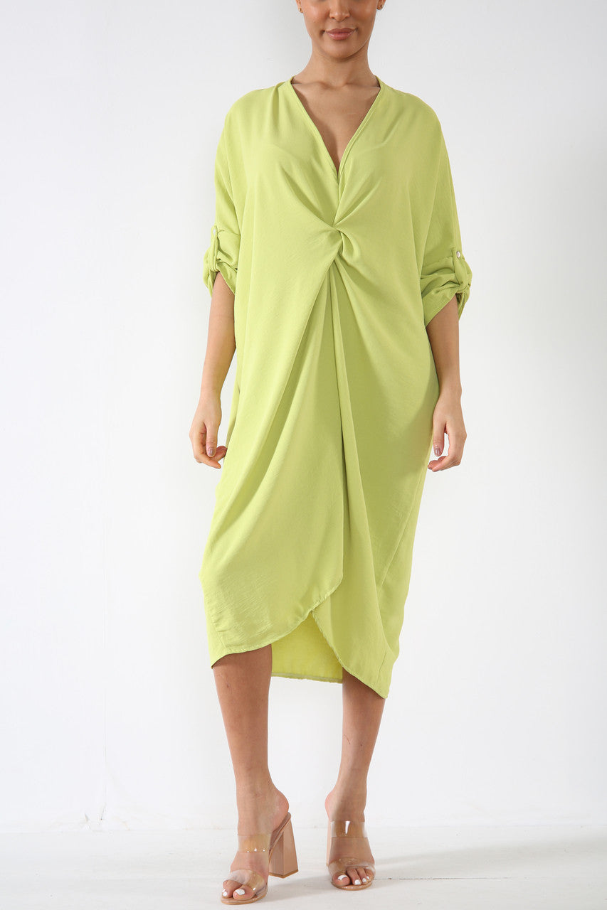 Damesjurk met Twist-detail Lime