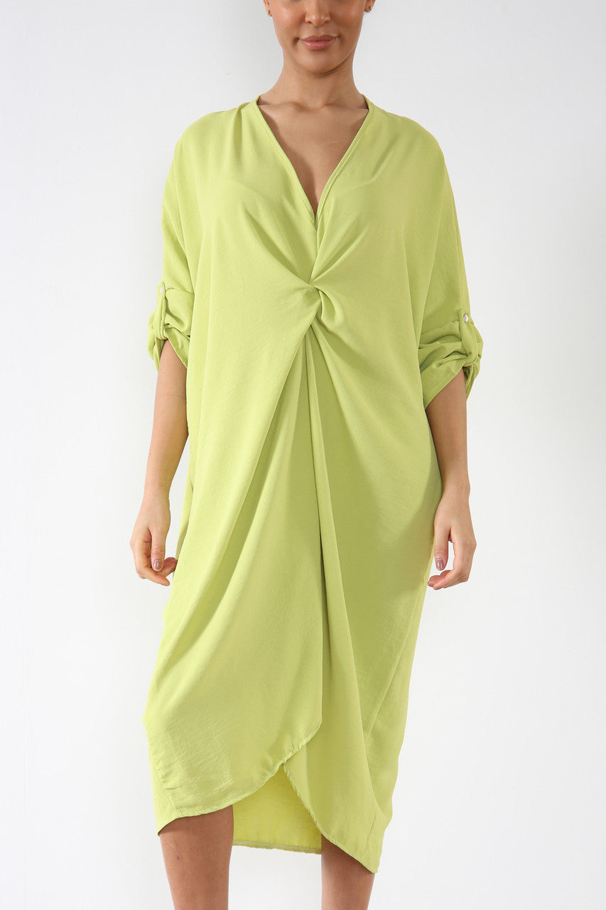 Damesjurk met Twist-detail Lime