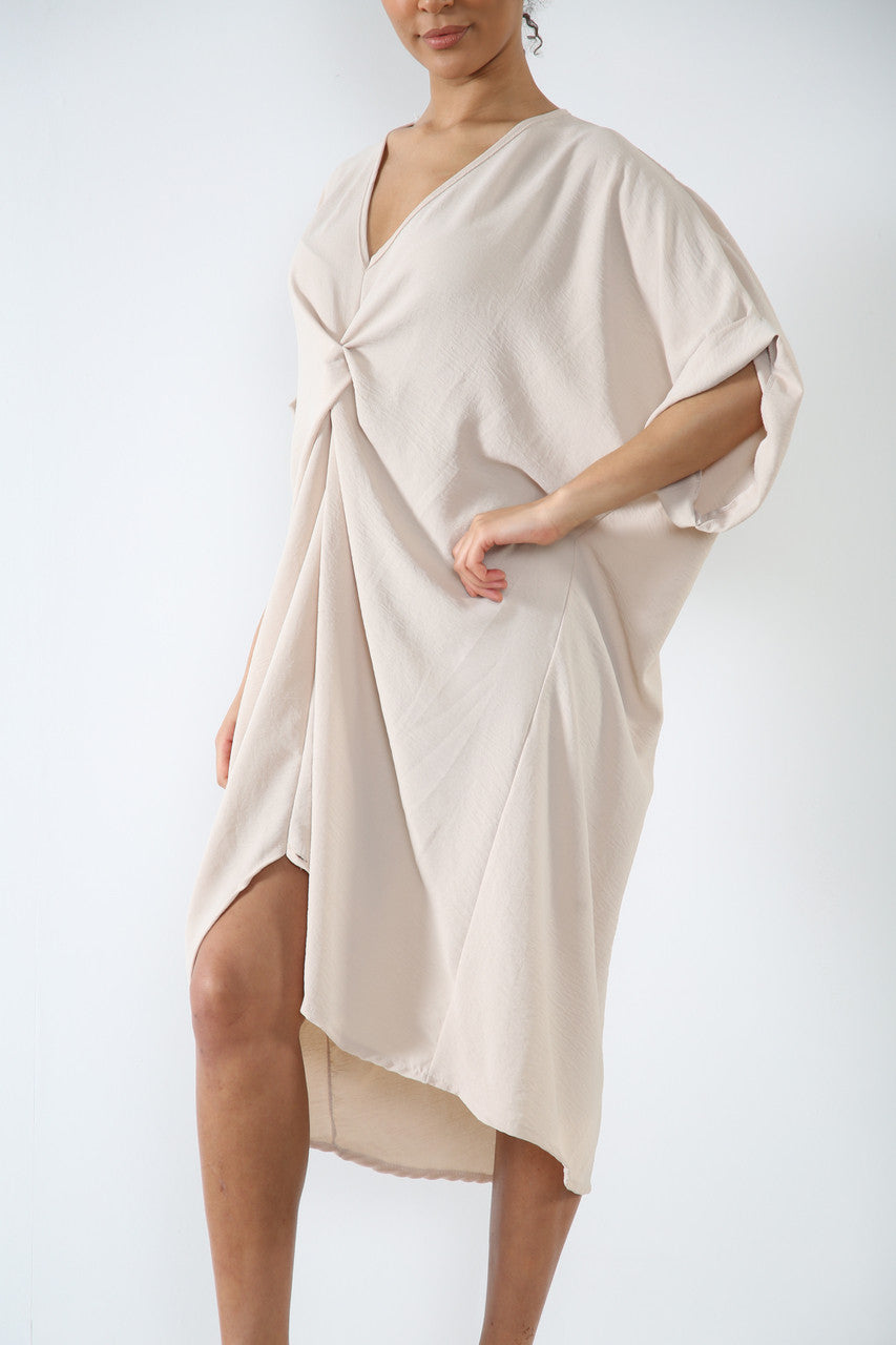 Ladies Twist Front Dress Stone