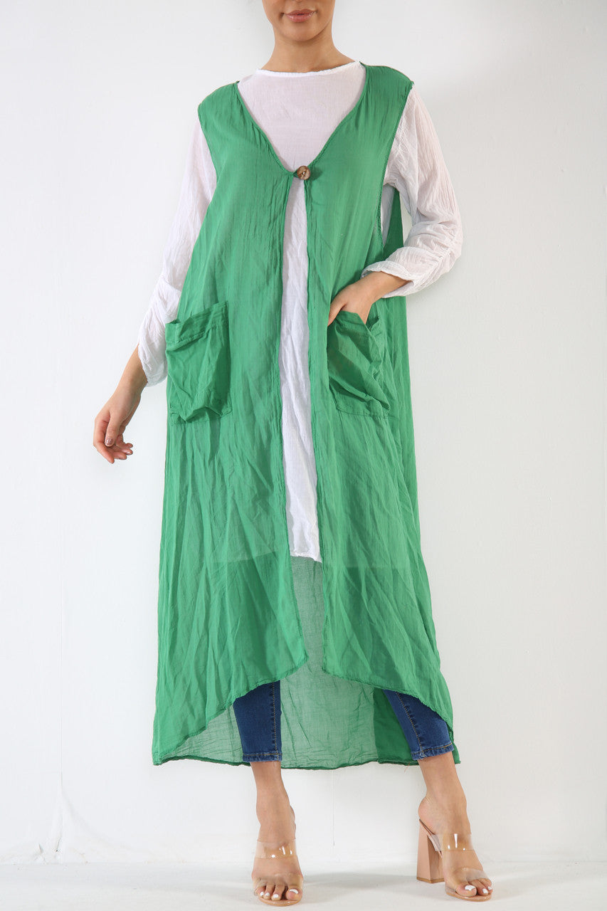 Ladies 2 Piece Set Tunic Top Dress Green