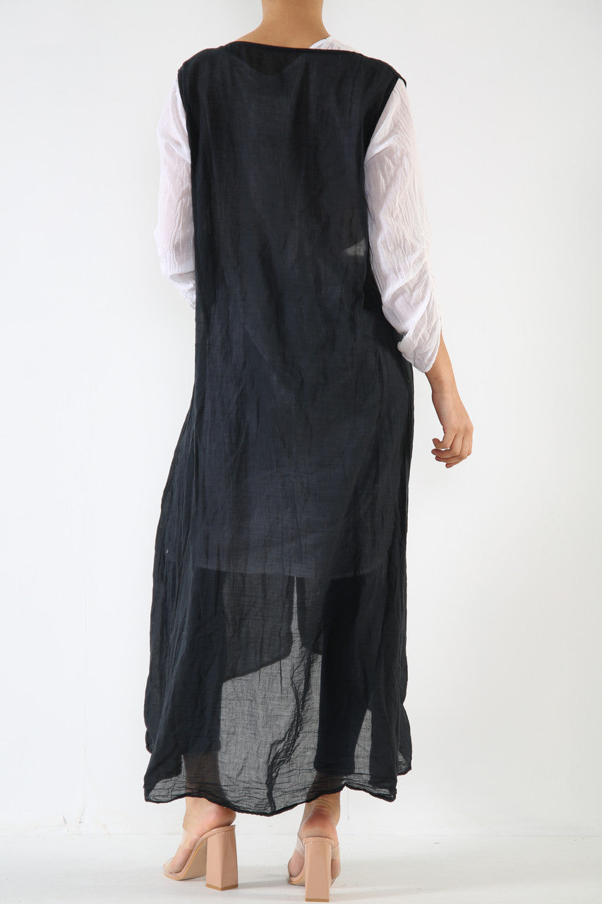 Ladies 2 Piece Set Tunic Top Dress Black