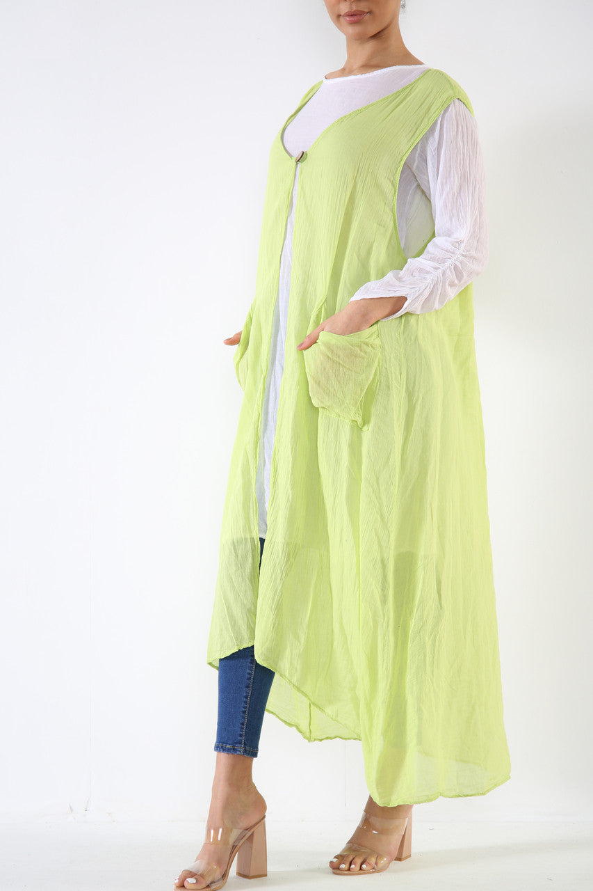 Ladies 2 Piece Set Tunic Top Dress Lime