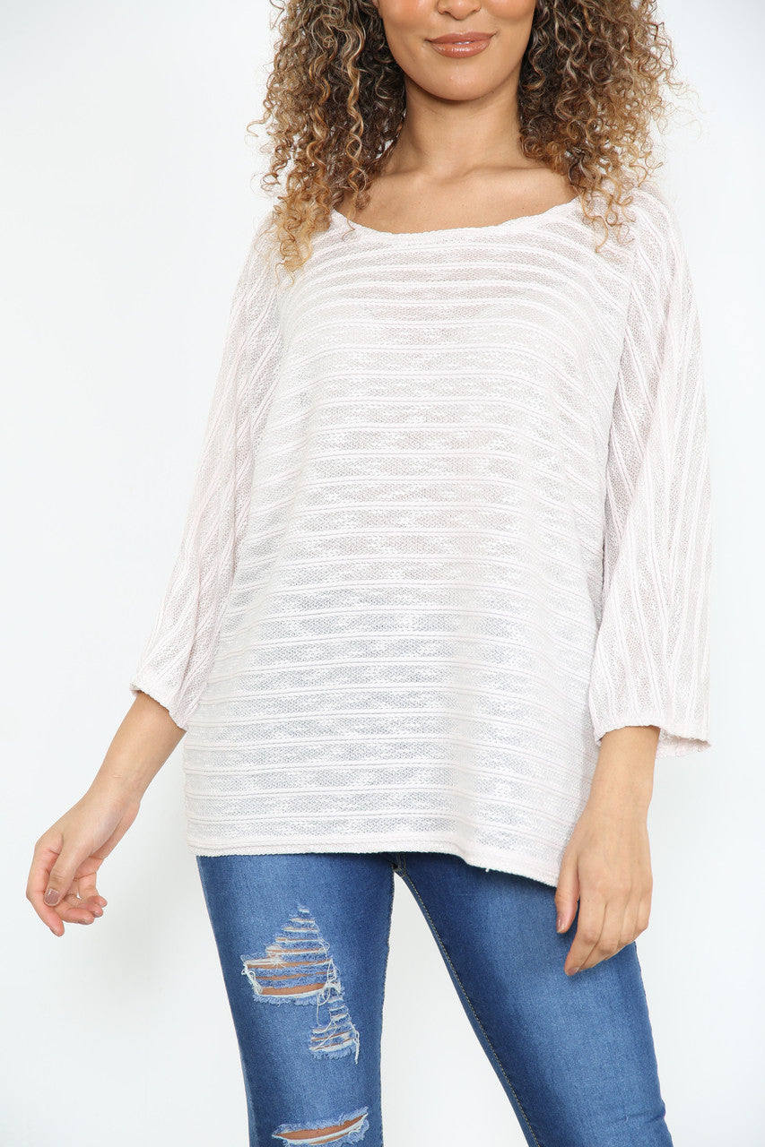 Dames Burnout Slub Top Off Blush Roze