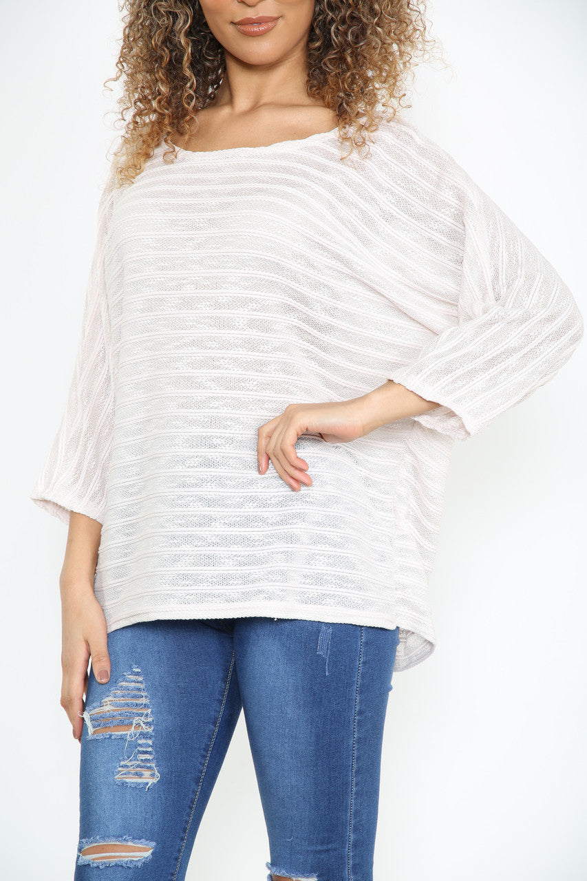 Dames Burnout Slub Top Off Blush Roze