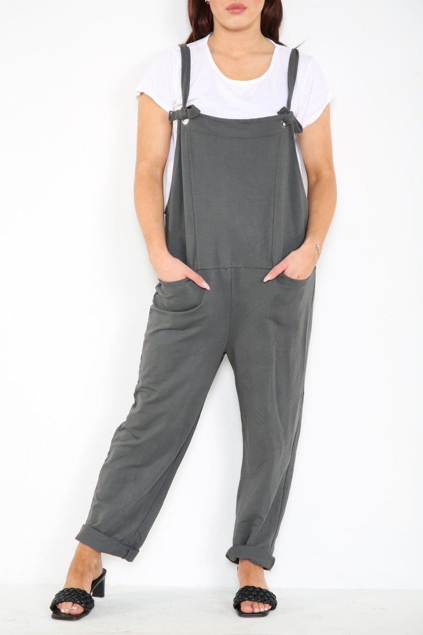 EFFEN TUINBROEK & T-SHIRT - ANTRACIET