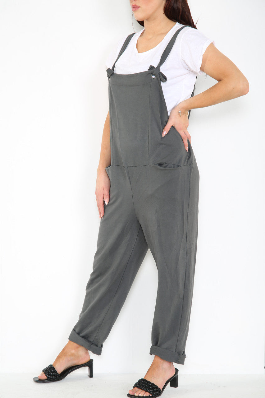 EFFEN TUINBROEK & T-SHIRT - ANTRACIET