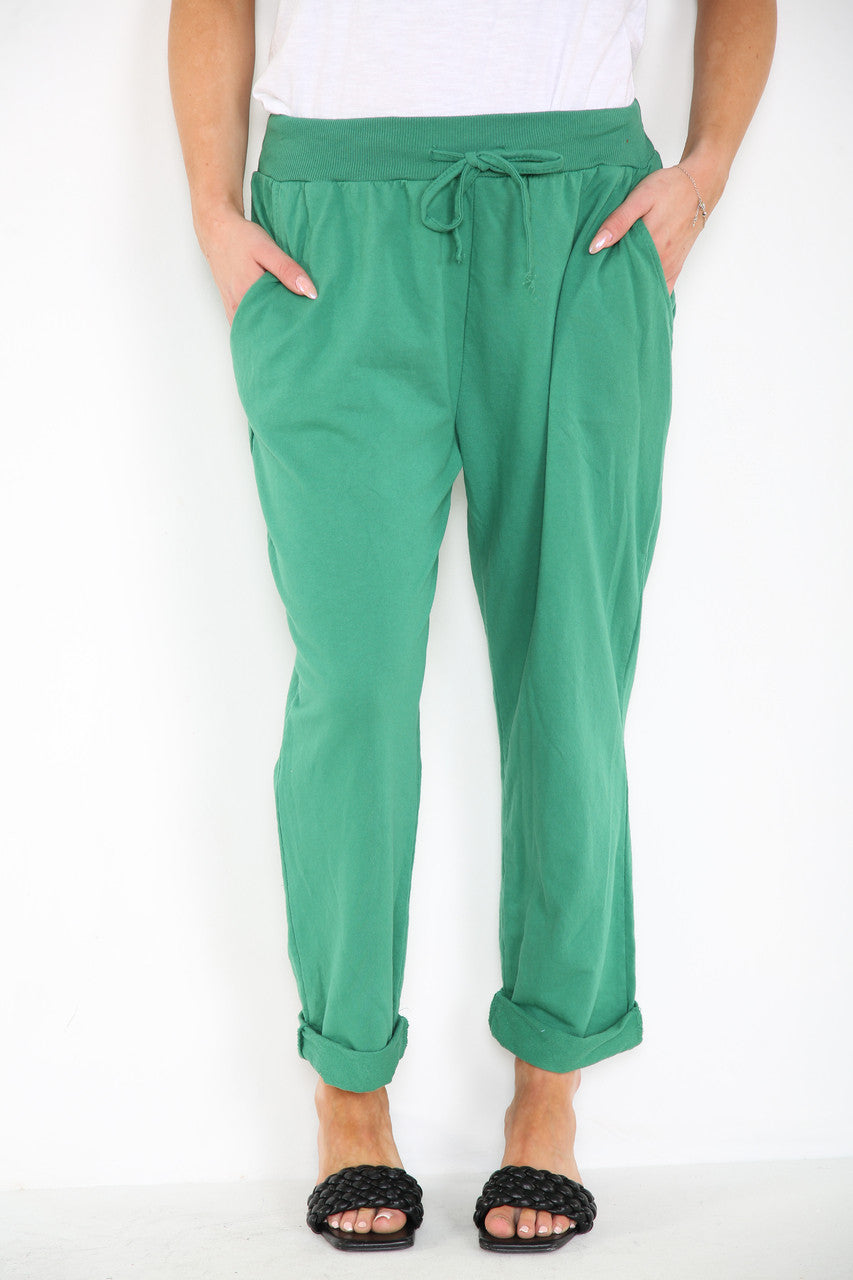 PLAIN JOGGING PANTS GREEN