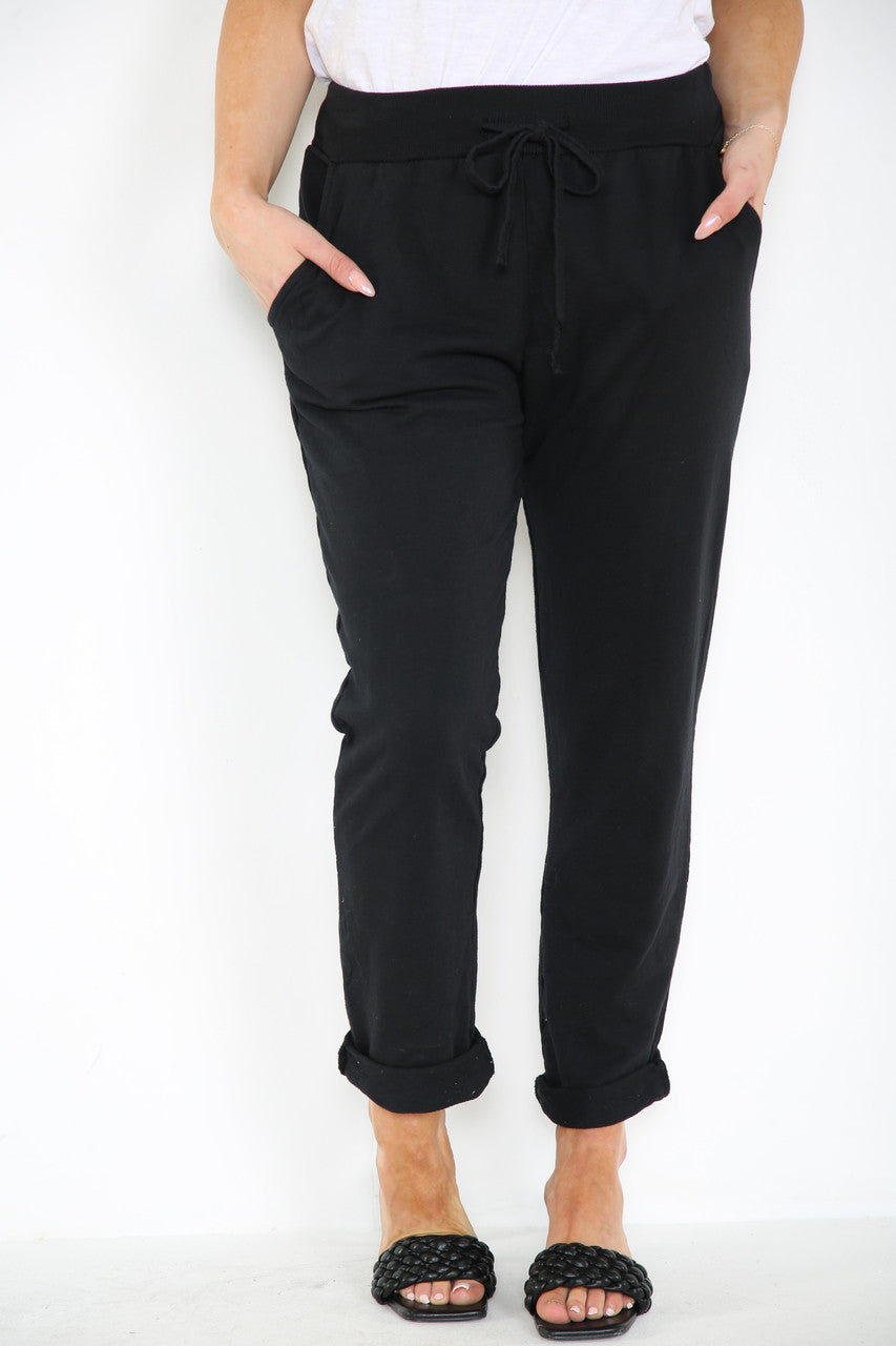 PLAIN JOGGING PANTS BLACK