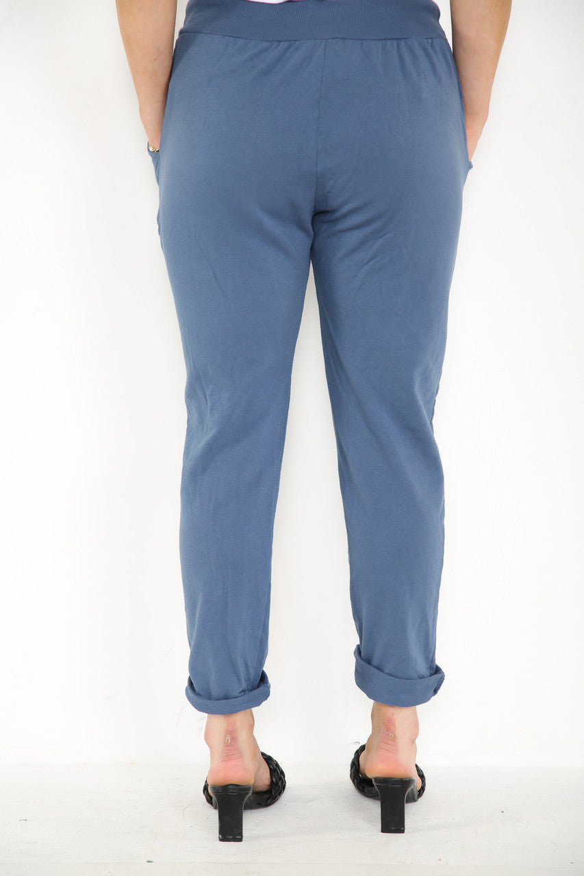 PLAIN JOGGING PANTS DENIM