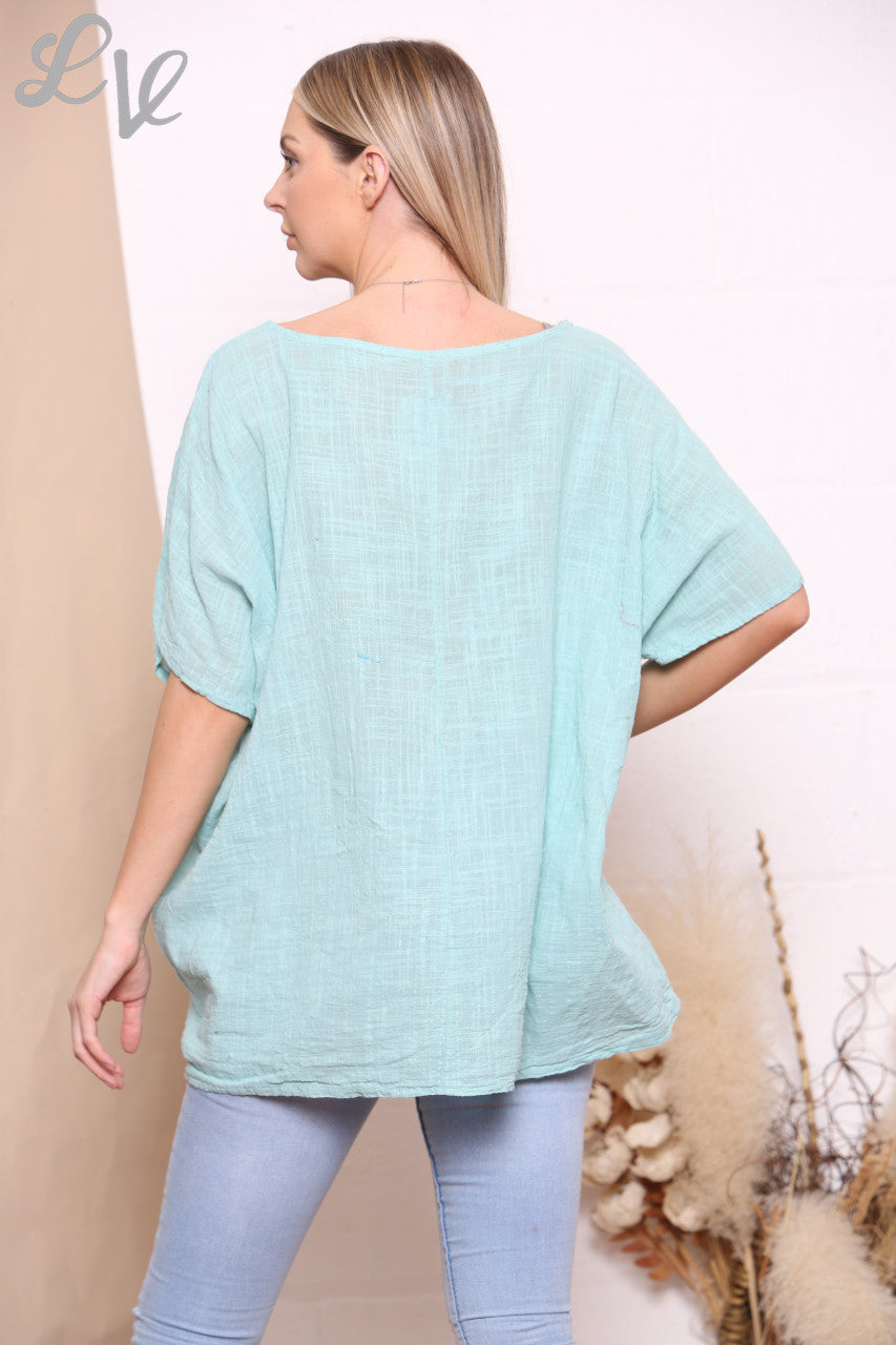 Ladies Floral Patchwork Top Tiffany