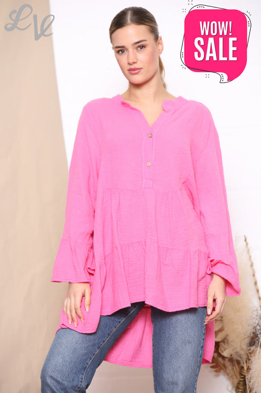 Dames Smok Tuniektop Cerise