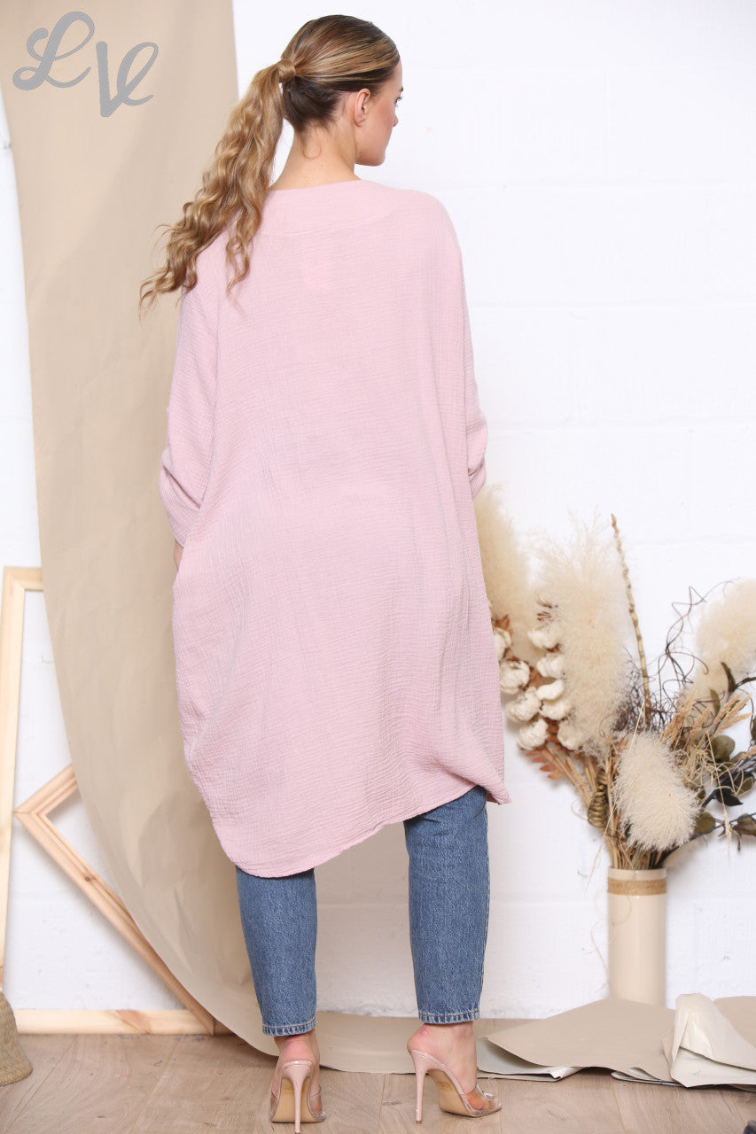Dames Tuniekjurk met Trekkoordzoom - Dusty Pink