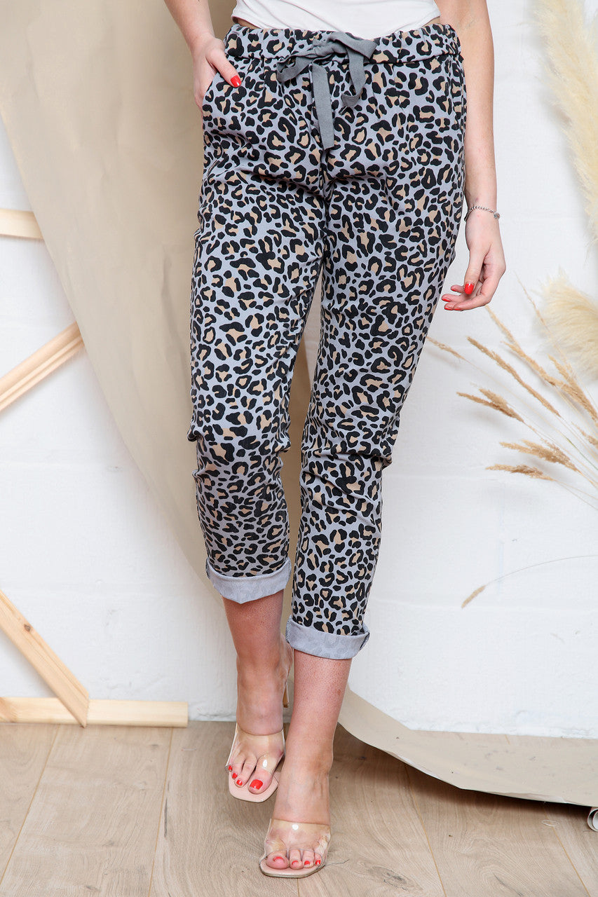 Ladies Animal Print Magic Trousers Grey Unit Price WAS £12.99 NOW £6.99