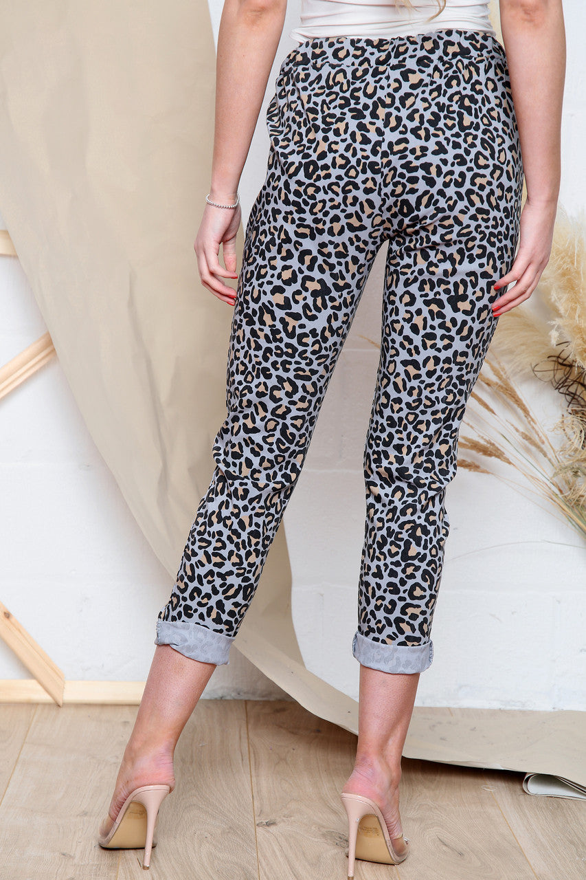 Ladies Animal Print Magic Trousers Grey Unit Price WAS £12.99 NOW £6.99
